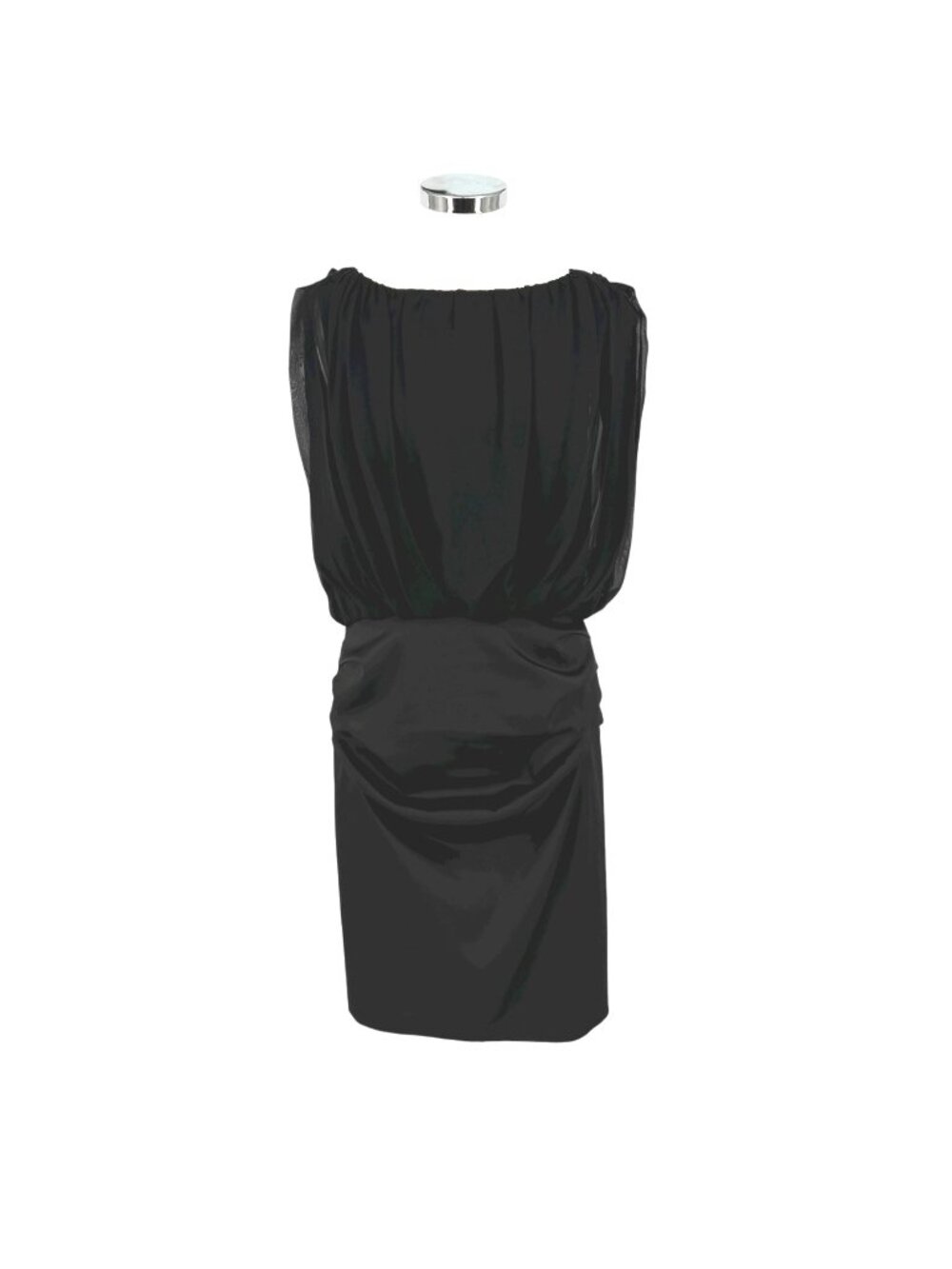Saks Fifth Avenue Blouson Sleeveless Bateau Party Cocktail Dress Black Size 12